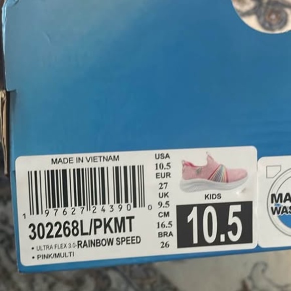 BRAND NEW girl youth skechers ultra flex rainbow slip on shoes 10.5 3Y 4.5Y 5Y 6 - Picture 7 of 8